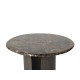 Miedziany satynowy stolik z marmurowym blatem 60x50 cm T089B
