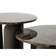 Miedziany satynowy stolik z marmurowym blatem 80x40 cm T089A