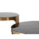 Złoty satynowy stolik dwa blaty 50x50 cm T111AB