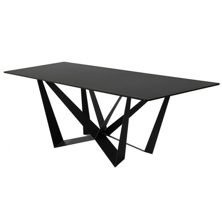 Designerski stół czarny marmurowy blat 180x90x75 cm D03