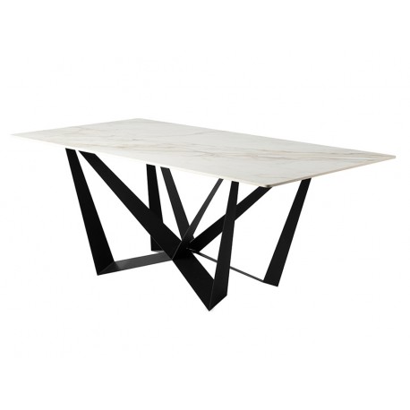 Designerski stół szary marmurowy błyszczący blat 180x90x75 cm D03