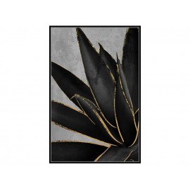 Czarny obraz złote kwiaty 82,6x122,6 cm M0220
