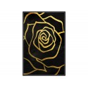 Czarny obraz złote kwiaty 82,6x122,6 cm L0259