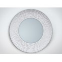 Okrągłe lustro w białej falistej ramie Ø100 cm PU442
