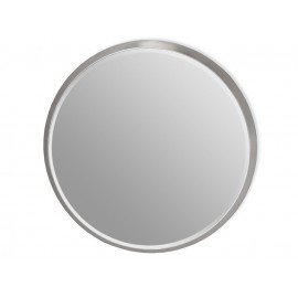 Okrągłe fazowane lustro w srebrnej ramie średnica 120 cm 12F-361