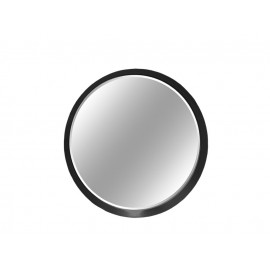 Okrągłe fazowane lustro w czarnej ramie średnica 60 cm 12F-361