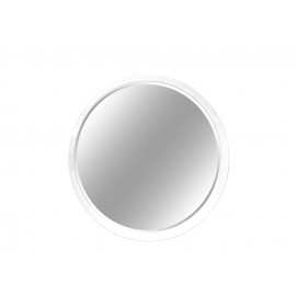 Okrągłe fazowane lustro w białej ramie średnica 60 cm 12F-361s
