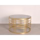 Złoty okrągły stolik dymiony szklany blat Ø66 x41 cm TOY68-6404S