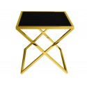 Czarno-złoty stolik ze skrzyżowaną podstawą 50x50x50 cm JJ1020