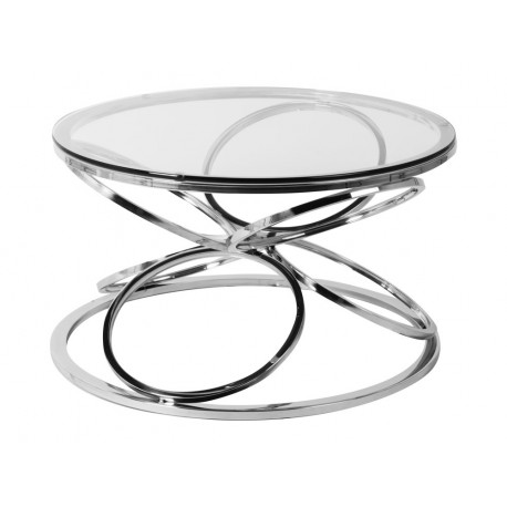 Okrągły szklany stolik w stylu nowojorskim Ø70x42 cm C031
