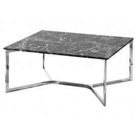 Nowoczesny marmurowy czarny stolik 90x90x41 cm C004
