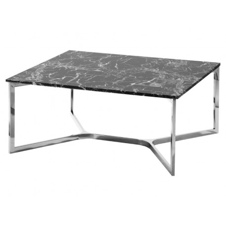Nowoczesny marmurowy czarny stolik 90x90x41 cm C004