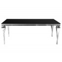 Stół z czarnym szklanym blatem 150x90x75 cm TH951