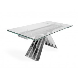 Rozkładany stół ze szklanym blatem 180/250x90x75 cm CT2307