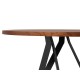 Okrągły drewniany stół stalowe czarne nogi 150x76 A54