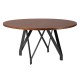 Okrągły drewniany stół stalowe czarne nogi 150x76 A54