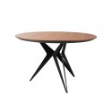 Okrągły drewniany stół stalowe czarne nogi Ø120x75 cm MT310