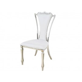 Welurowe aksamitne białe krzesło 52x49x105 cm B353