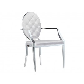 Srebrne aksamitne krzesło z podłokietnikiem 63x59x92 cm FT83