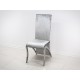 Wysokie srebrne welurowe krzesło 46x61x107 cm FT171