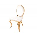 Stylowe biało złote krzesło z giętymi nogami 50 x 54 x 99 cm B408