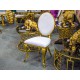 Stylowe biało złote krzesło z giętymi nogami 50 x 54 x 99 cm B408