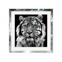 Obraz w lustrzanej ramie tygrys 55x55 cm S61571