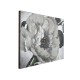 Srebrny obraz duży kwiat 90x120 cm KWH8121
