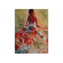 Obraz na płótnie kobieta w sukni z kwiatów 120x90 cm JWE0415