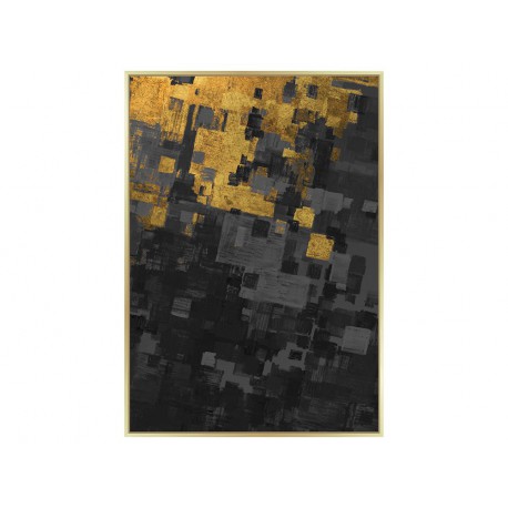 Obraz złoto-czarna abstrakcja 82x122 cm H0292