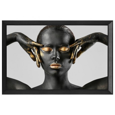 Obraz kobieta złote usta 80x60 cm S72593