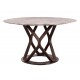 Stół z marmurowym blatem i drewnianą podstawą 135x76 cm A05