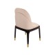 Beżowo-pudrowe welurowe krzesło czarno-złote nogi 53x62x87 cm Y203