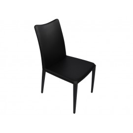 Czarne minimalistyczne krzesło eko skóra 56x45x89 cm CY6132B-BC