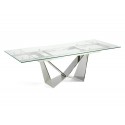 Rozkładany stół ze szklanym blatem 160/220x90x75 cm CT2302