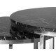 Komplet wsuwanych stolików z marmurowym czarnym blatem C047