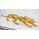 Drapieżna złota figura geparda 30x8x8 cm 3068