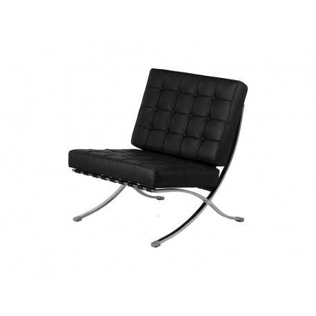 Skórzany czarny fotel Barcelona 77x77x84 cm X035